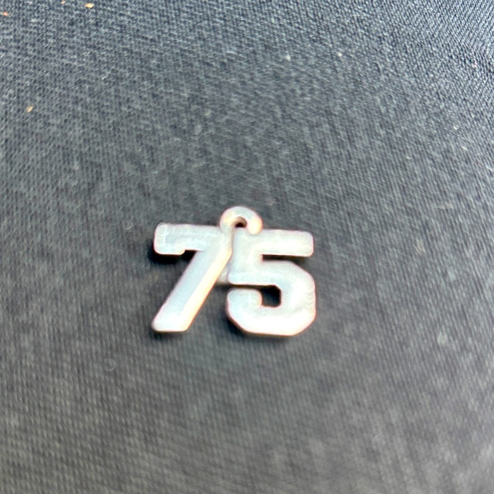 James Avery real sterling Silver '75' Charm Pendant